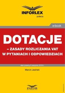 Chomikuj, ebook online Dotacje – zasady rozliczania VAT w pytaniach i odpowiedziach. Marcin Jasiński