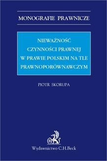 Ebook Nieważność czynności prawnej w prawie polskim na tle porównawczym pdf