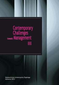 Chomikuj, ebook online Contemporary Challenges towards Management III. red. Joachim Foltys