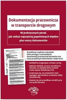 Ebook Dokumentacja pracownicza w transporcie drogowym pdf
