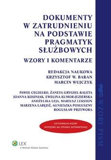 Ebook Dokumenty w zatrudnieniu na podstawie pragmatyk służbowych. Wzory i komentarze pdf