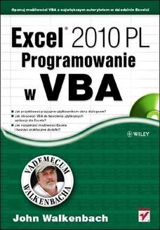Chomikuj, ebook online Excel 2010 PL. Programowanie w VBA. Vademecum Walkenbacha. John Walkenbach