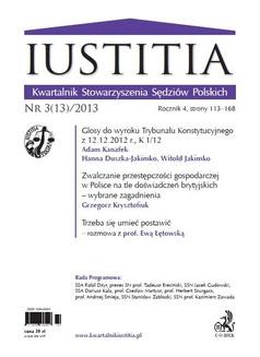 Chomikuj, ebook online Iustitia. Kwartalnik Stowarzyszenia Sędziów Polskich Nr 3(13)/2013. Krystian Markiewicz