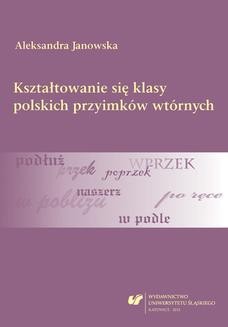 Ebook Kształtowanie się klasy polskich przyimków wtórnych pdf