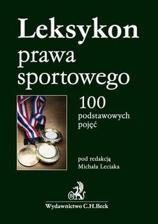 Ebook Leksykon prawa sportowego. 100 podstawowych pojęć pdf