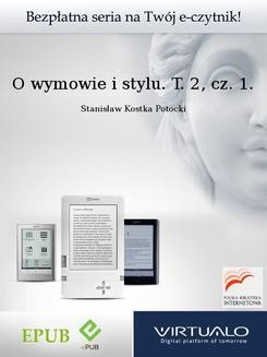 Ebook O wymowie i stylu. T. 2, cz. 1. pdf