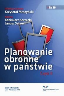 Ebook Planowanie obronne w państwie, Część druga pdf