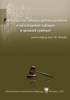 Chomikuj, ebook online Psychologiczne i interdyscyplinarne problemy w opiniodawstwie sądowym w sprawach cywilnych. redakcja: Jan M. Stanik
