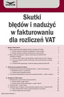Chomikuj, ebook online Skutki błędów i nadużyć w fakturowaniu dla rozliczeń VAT. Aneta Szwęch