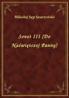 Ebook Sonet III (Do Naświętszej Panny) pdf