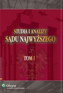 Ebook Studia i Analizy Sądu Najwyższego. TOM I pdf