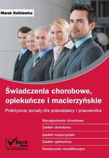 Chomikuj, ebook online Świadczenia chorobowe, opiekuńcze i macierzyńskie. Marek Rotkiewicz