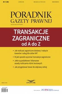 Ebook Transakcje zagraniczne od A do Z – Poradnik Gazety Prawnej 11/2016 pdf