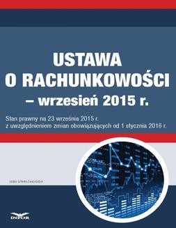 Ebook Ustawa o rachunkowości – wrzesień 2015 pdf