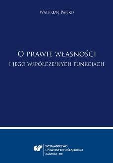 Chomikuj, ebook online Walerian Pańko: O prawie własności i jego współczesnych funkcjach. Walerian Pańko