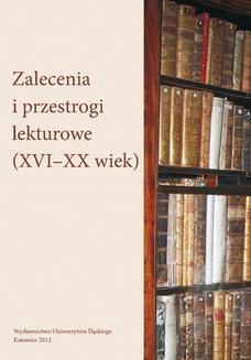 Chomikuj, ebook online Zalecenia i przestrogi lekturowe (XVI–XX wiek). Mariola Jarczykowa