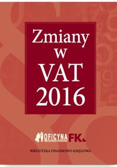 Ebook Zmiany w VAT 2016 pdf